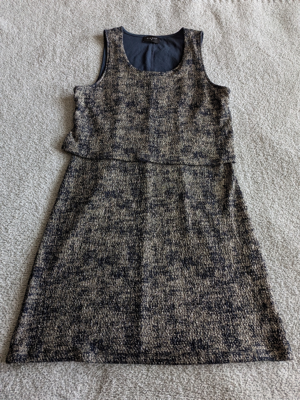 🌼B2G1 3/$20🌼 Everly Sleeveless Navy Metallic Tweed Midi Dress